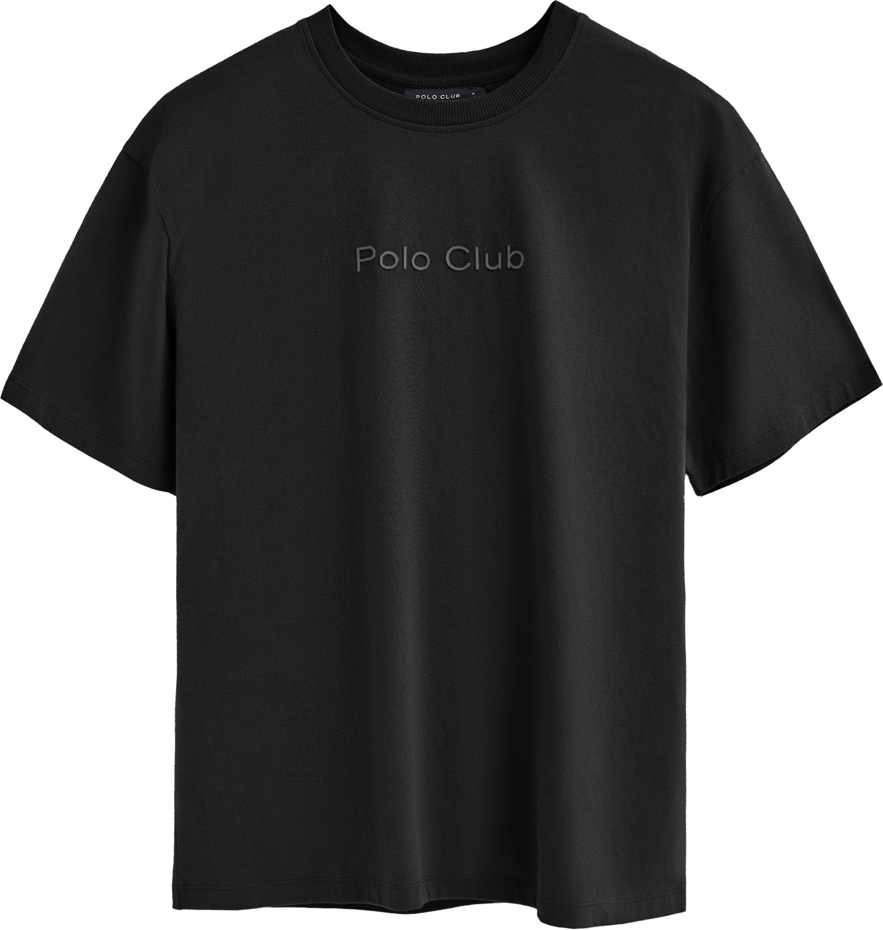 T-Shirt schwarz mit kurzen Ärmeln und gummiertem Polo Club-Logo