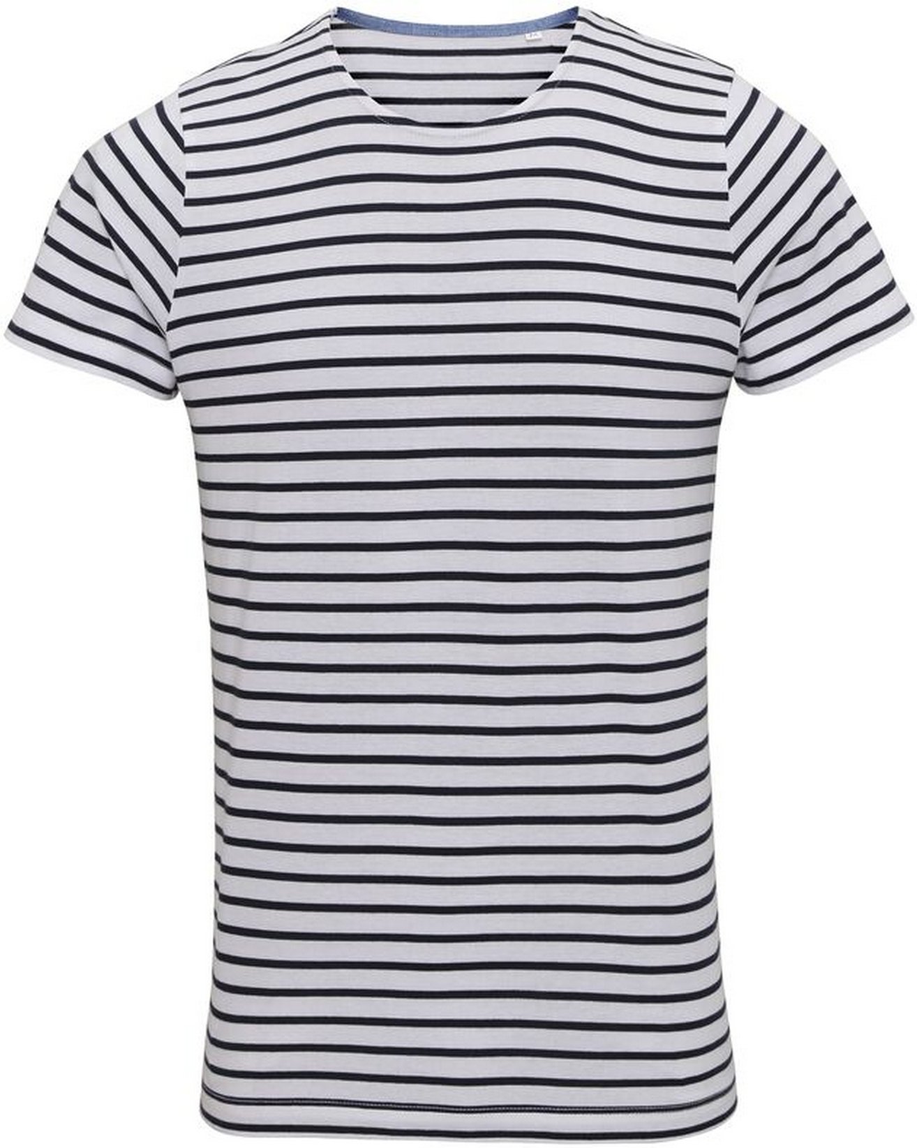 Asquith & Fox Herren Mariniere Coastal Kurzarm T-Shirt (Weiß/Marine)