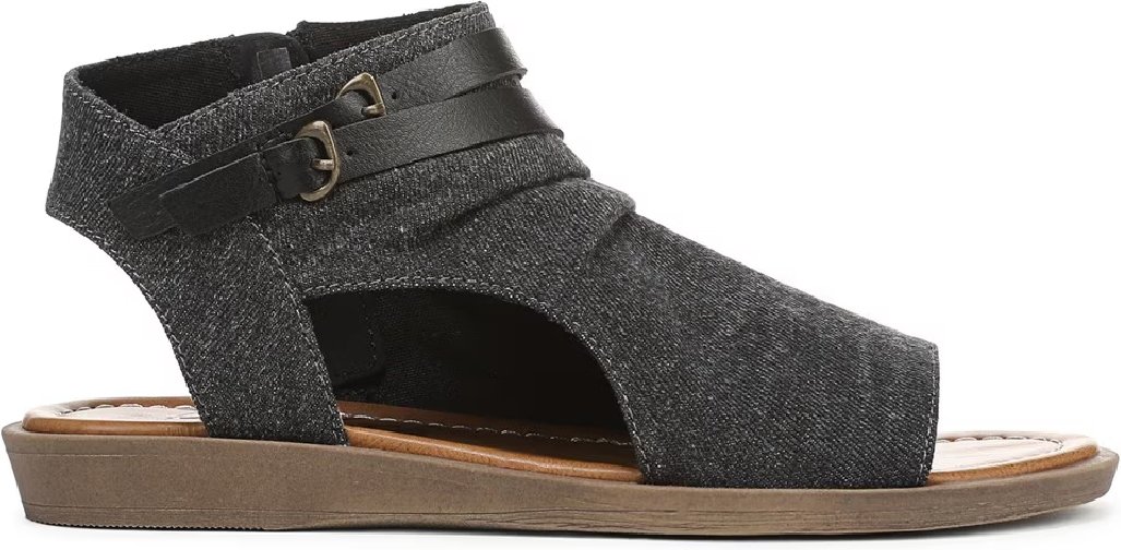 Blowfish Malibu Damen-Sandalen mit Riemchen und niedrigem Keilabsatz, Anthrazit, Denver