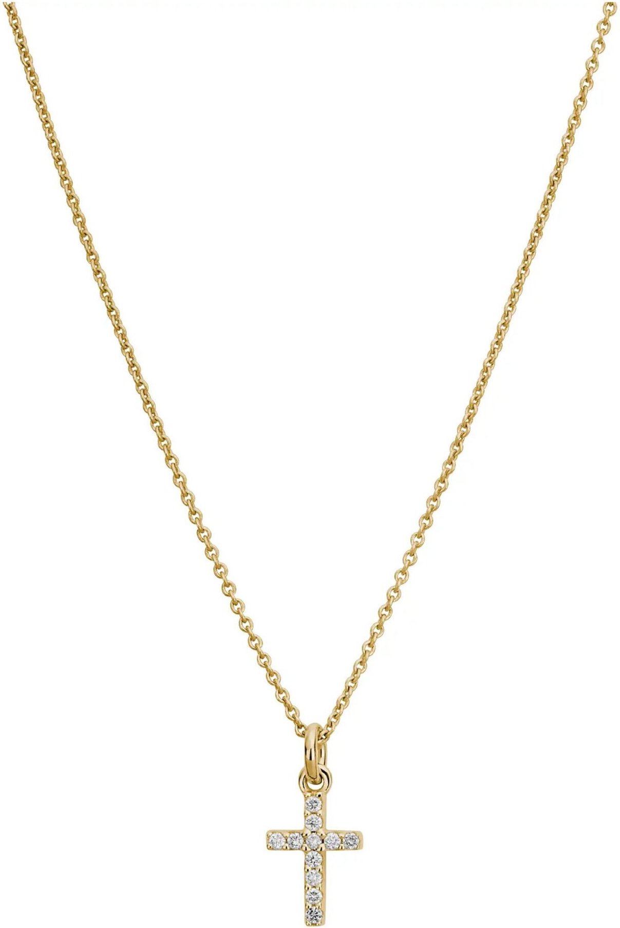 Lyomi Anhänger mit Kette 585/- Gelbgold 11 synth. Diam 0,09ct.