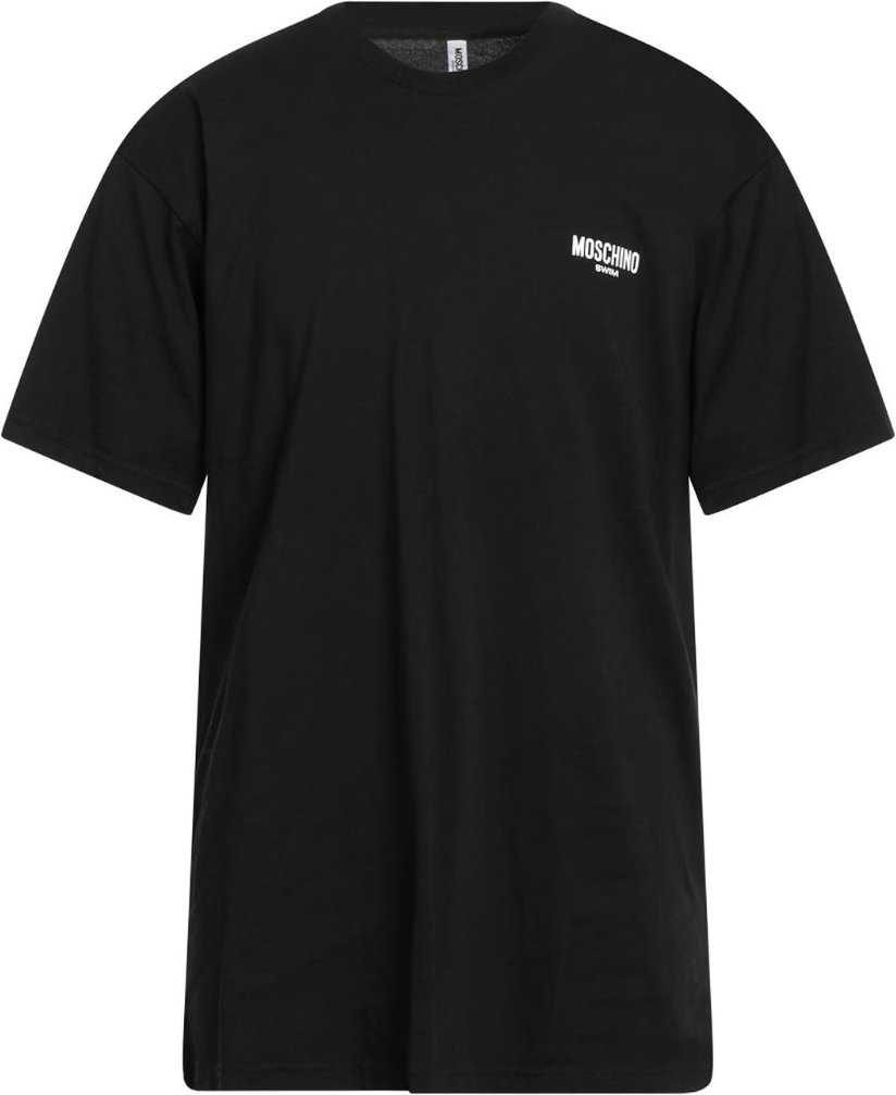 Schwarzes T-Shirt mit Moschino-Schwimmlogo