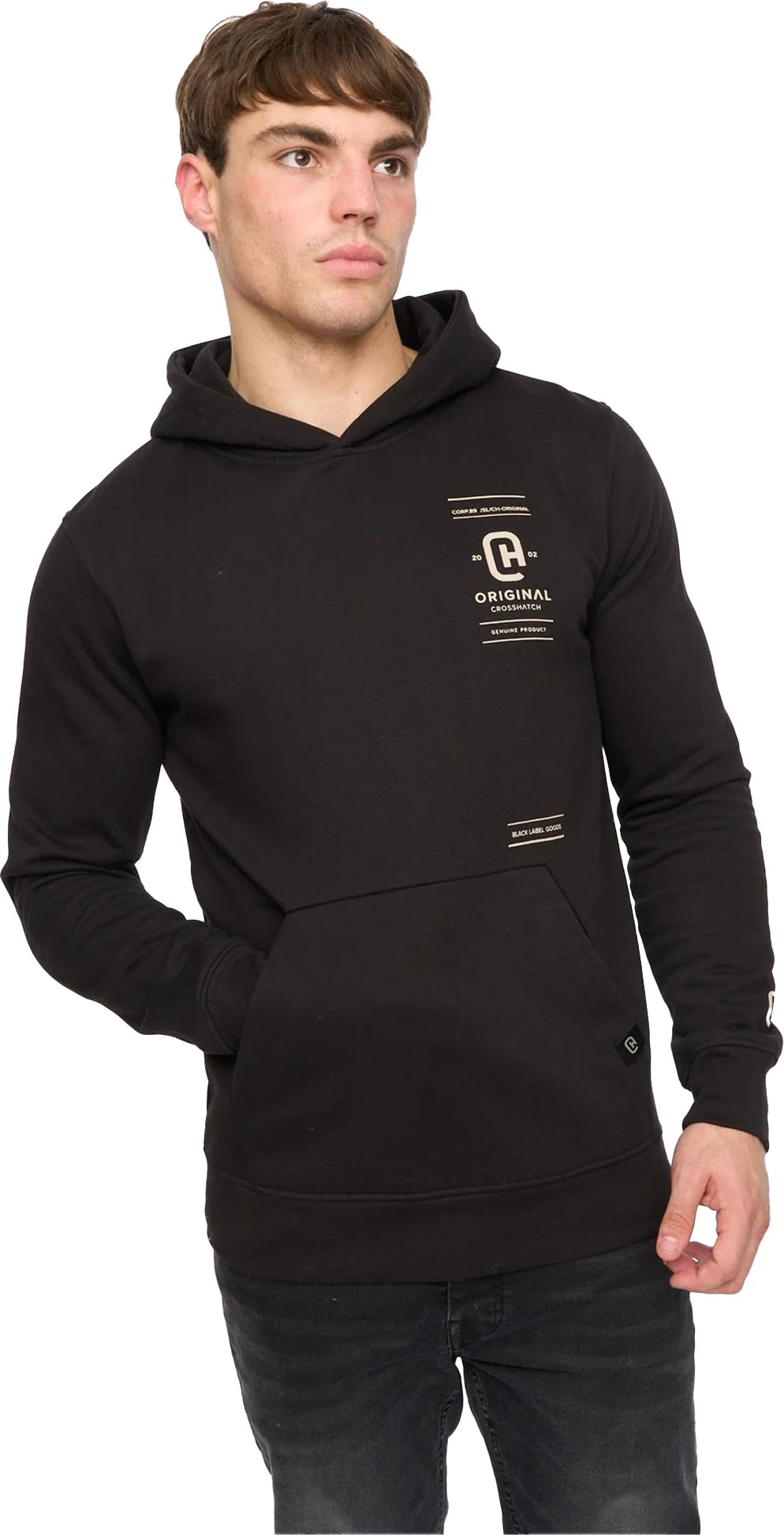 Crosshatch - "Jamolat" Kapuzenpullover für Herren (Schwarz)