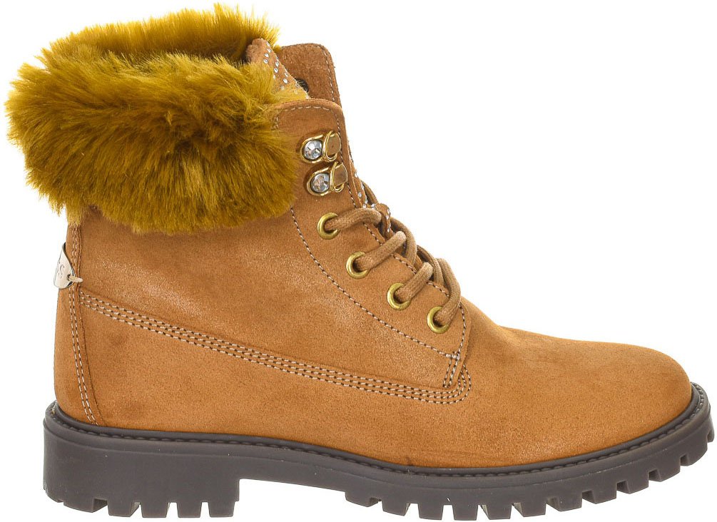 Flache Damenstiefel mit runder Spitze und Samteffekt FLTMR4SUE10
