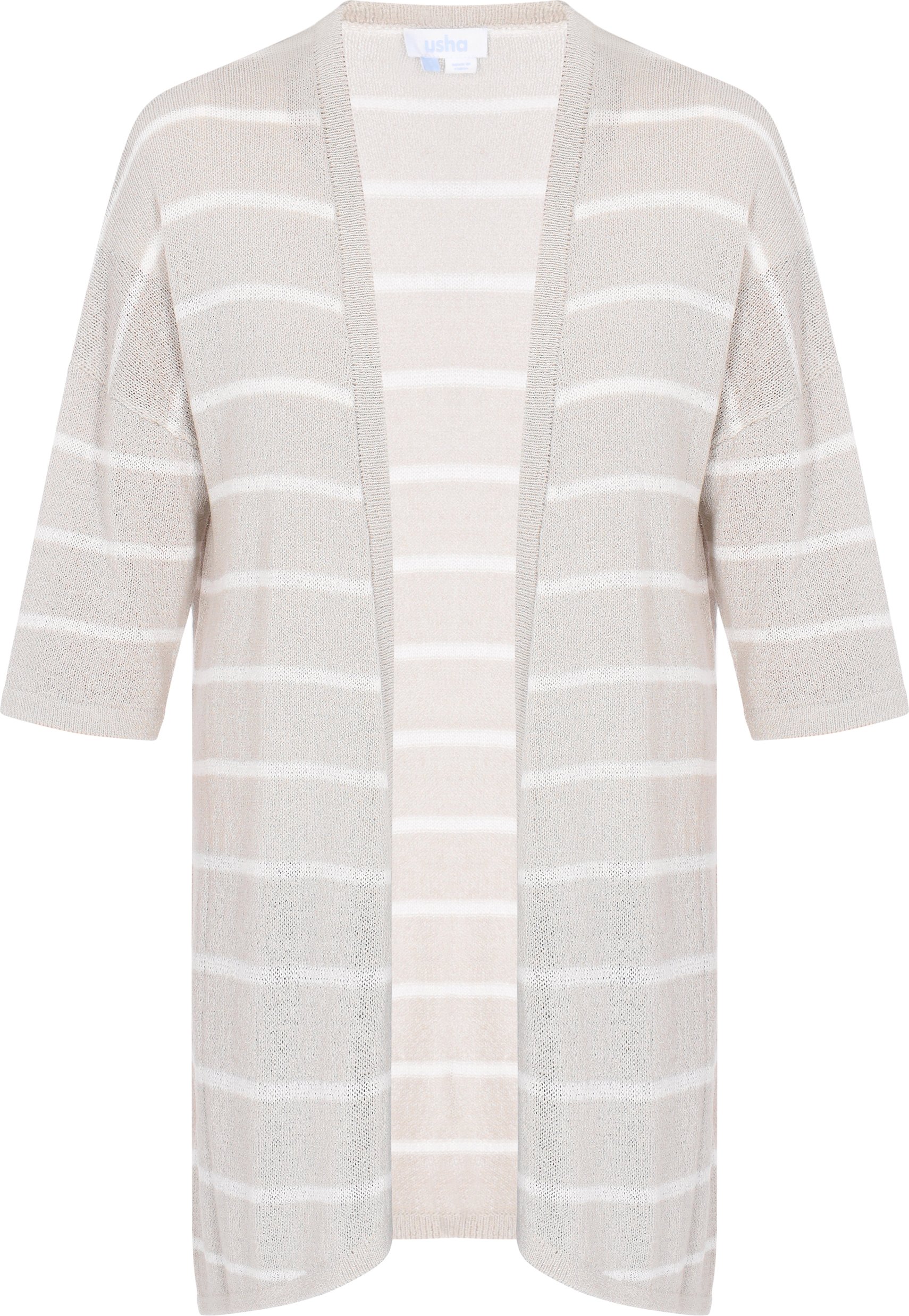 usha Strickjacke Frauen hellgrau/weiß