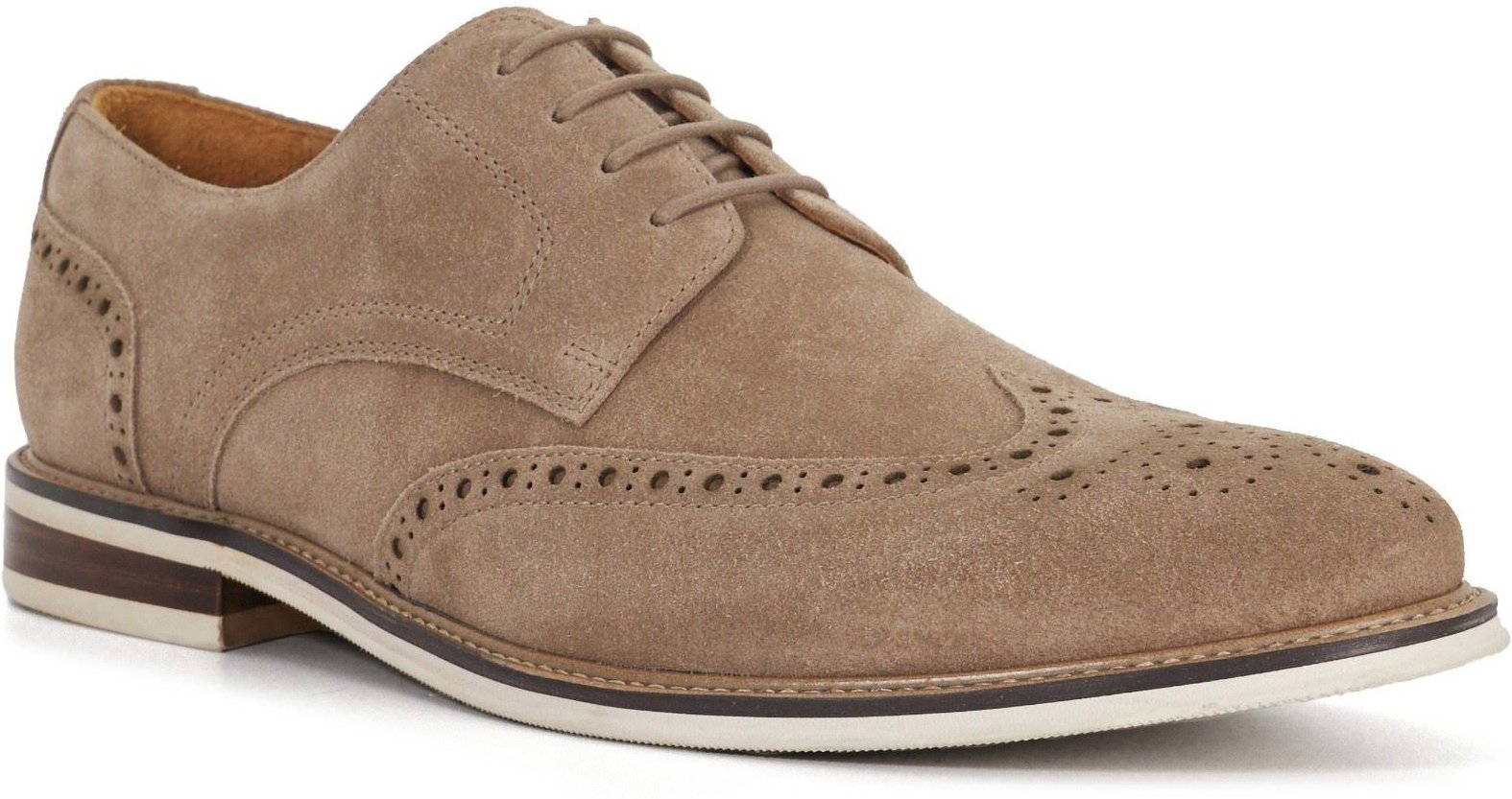 Dune Stanford Wildleder Herren Beigefarbene Brogues Schuhe