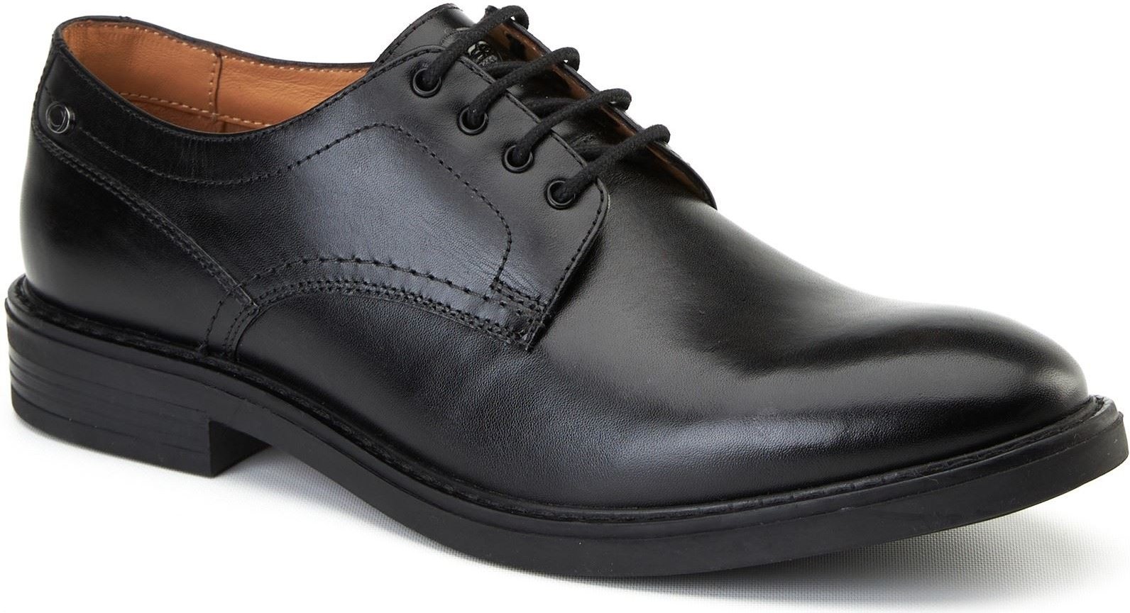 Thumbnail - Base London Durham Leder Herren Schnürschuhe Schwarz