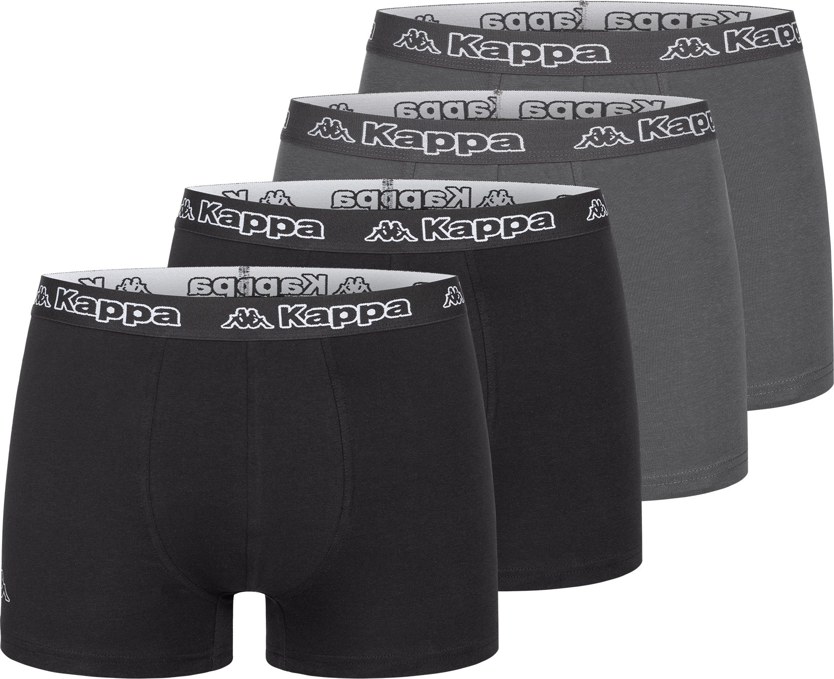 Kappa 4er Set Boxershorts in Schwarz/Anthrazit