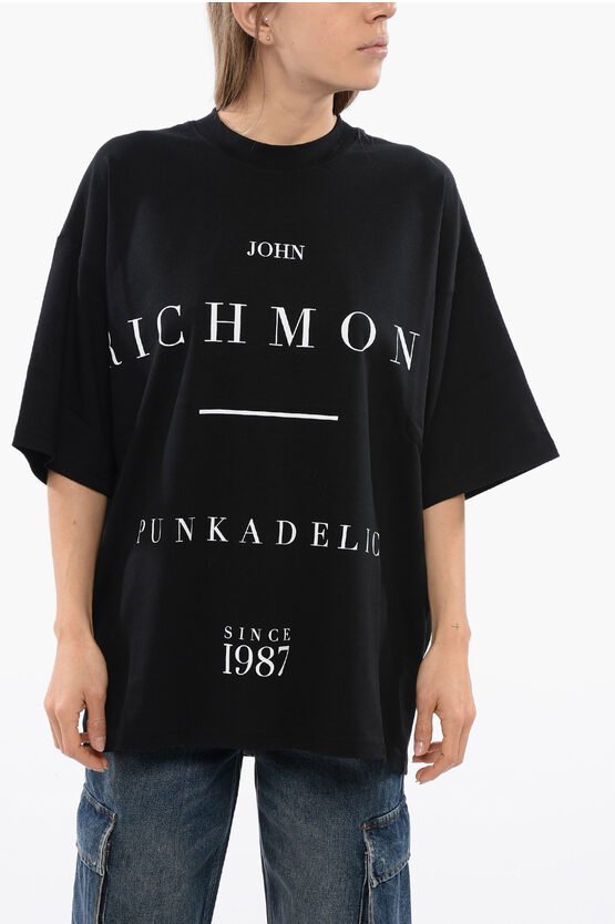 Over PELAC T-Shirt mit Kontrastprint in Schwarz