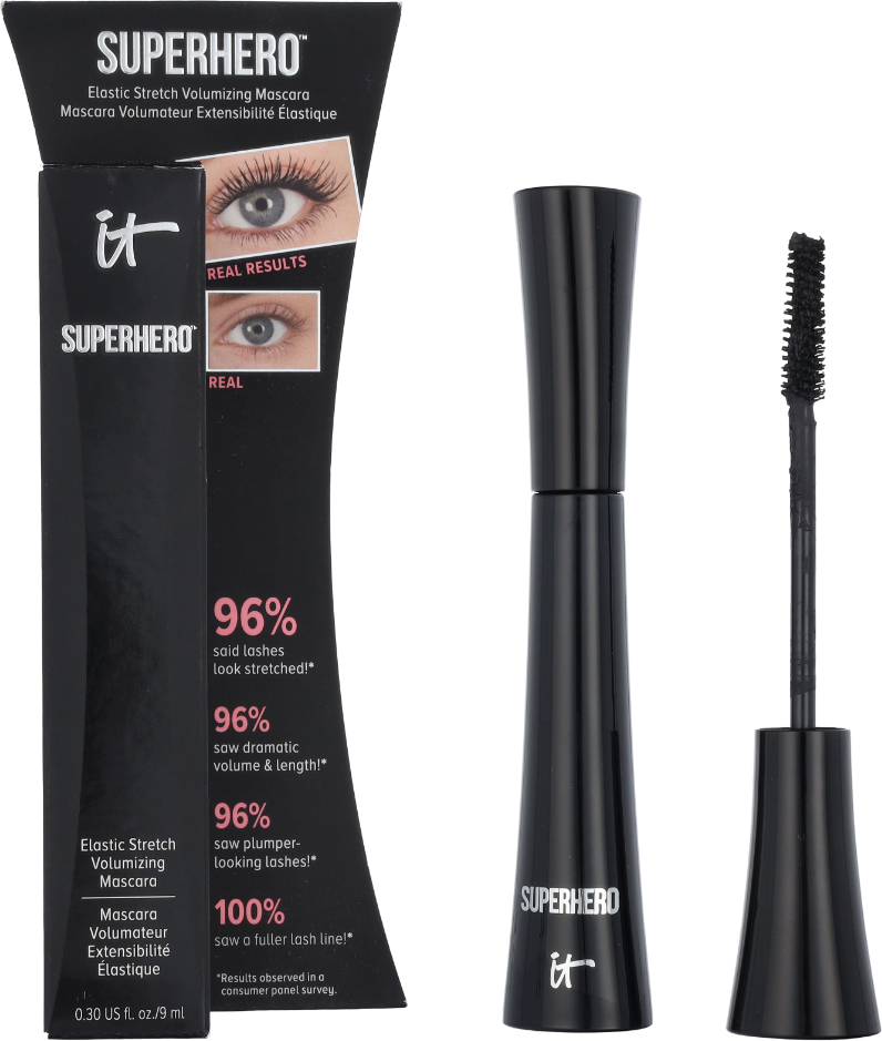 IT Cosmetics Superhero Elastic Stretch Volumizing Mascara.