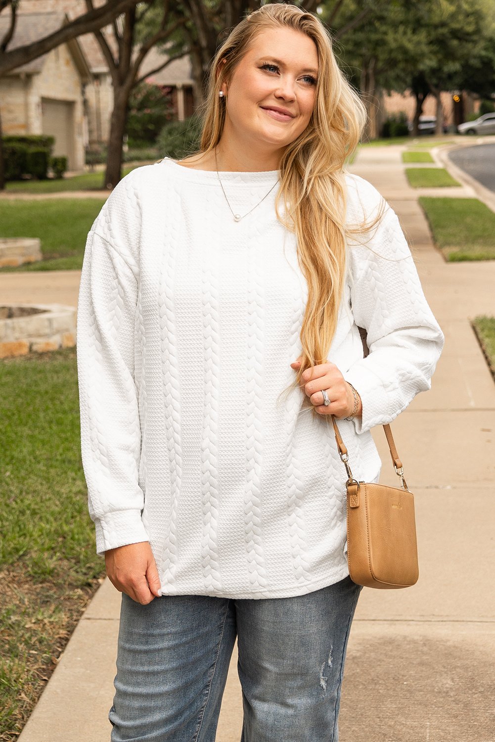 Plus-Size Kabelstrick Pullover