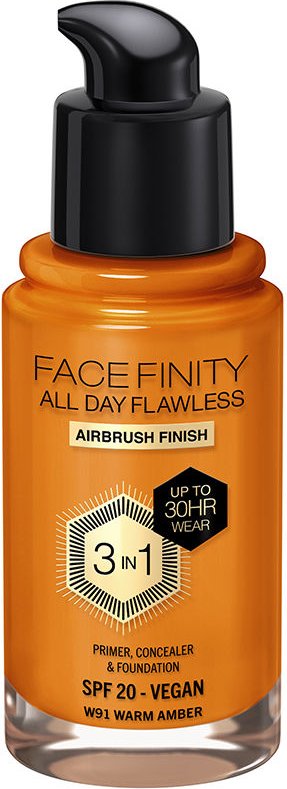 Facefinity All Day Flawless 3 In 1 Foundation #w91-warmer Bernstein 30 ml