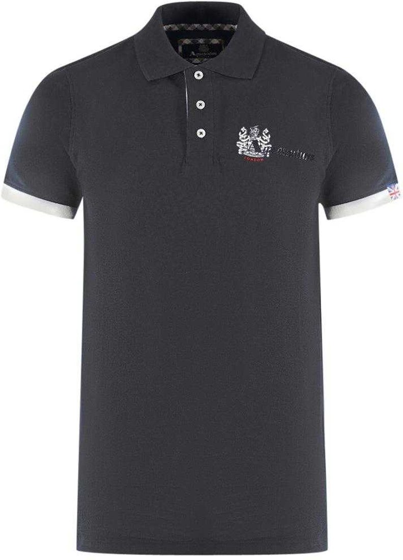 Aquascutum - "London Aldis" Poloshirt für Herren/Damen Unisex (Schwarz)