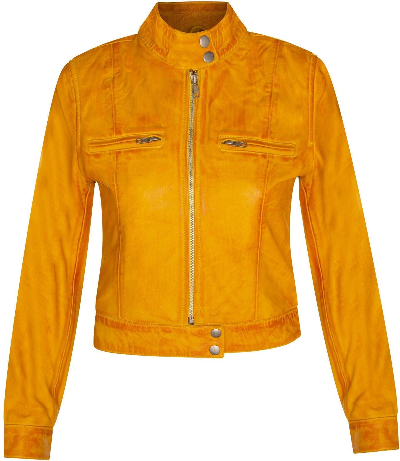 Schlichte Damen-Motorrad-Bikerjacke aus Leder – Braga
