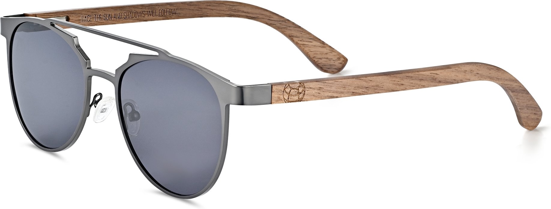 Earth Wood Positano Polarisierte Sonnenbrille - Dunkelbraun/Schwarz