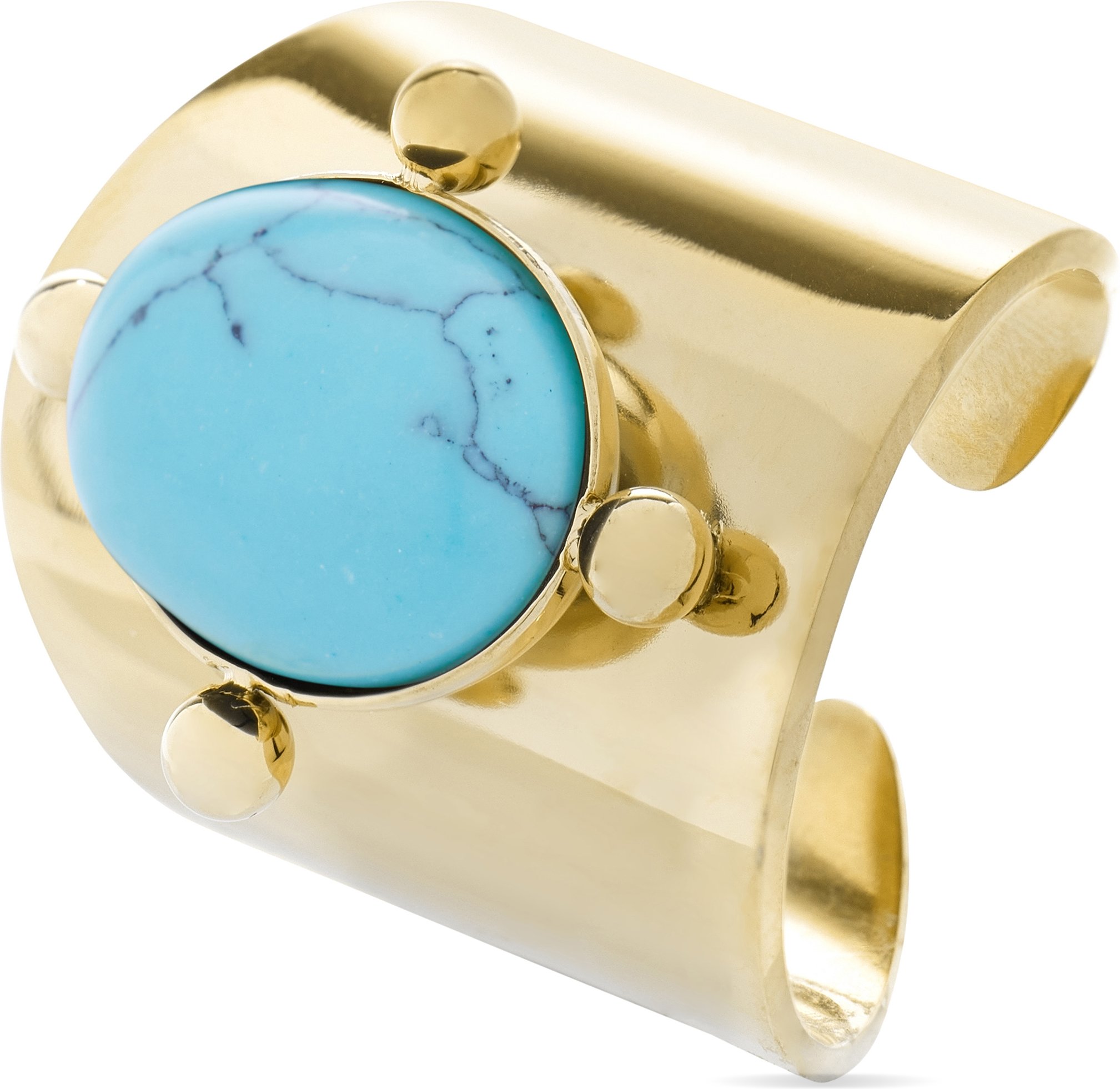 Ring mit Luxenter-Türkis aus 18 Karat Gelbgold - Kumora