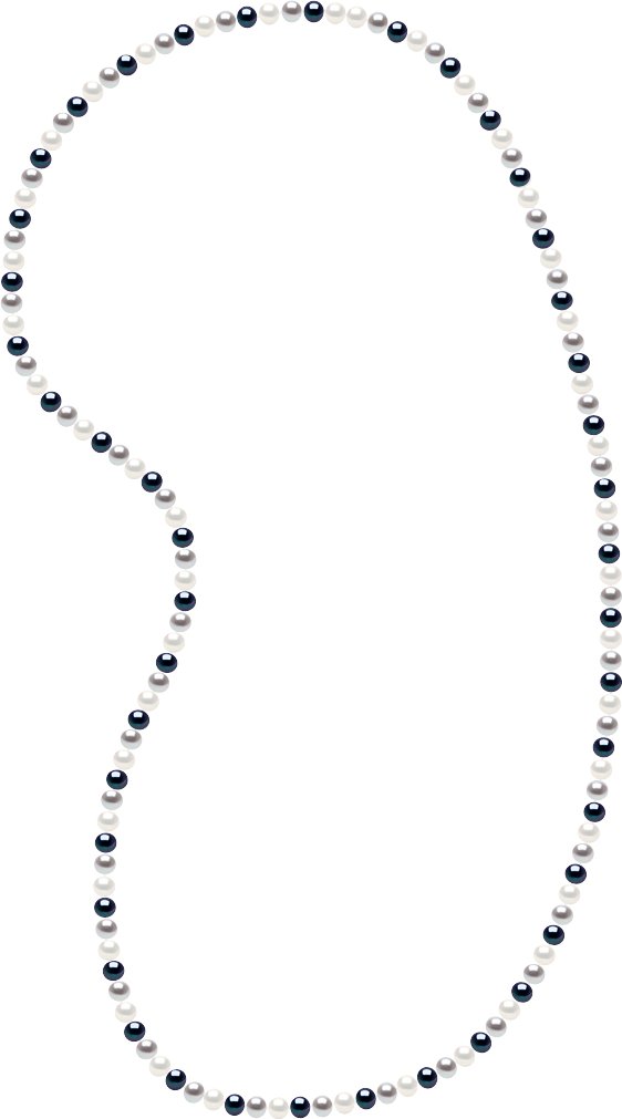 Lange Halskette mit echten Süßwasser-Zuchtperlen im Barockstil, 6-7 mm