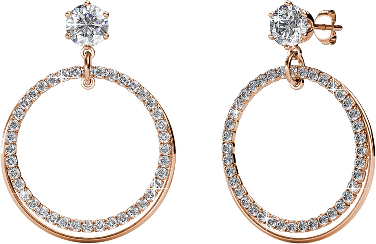 Ariel Ohrringe - Roségold und Kristall