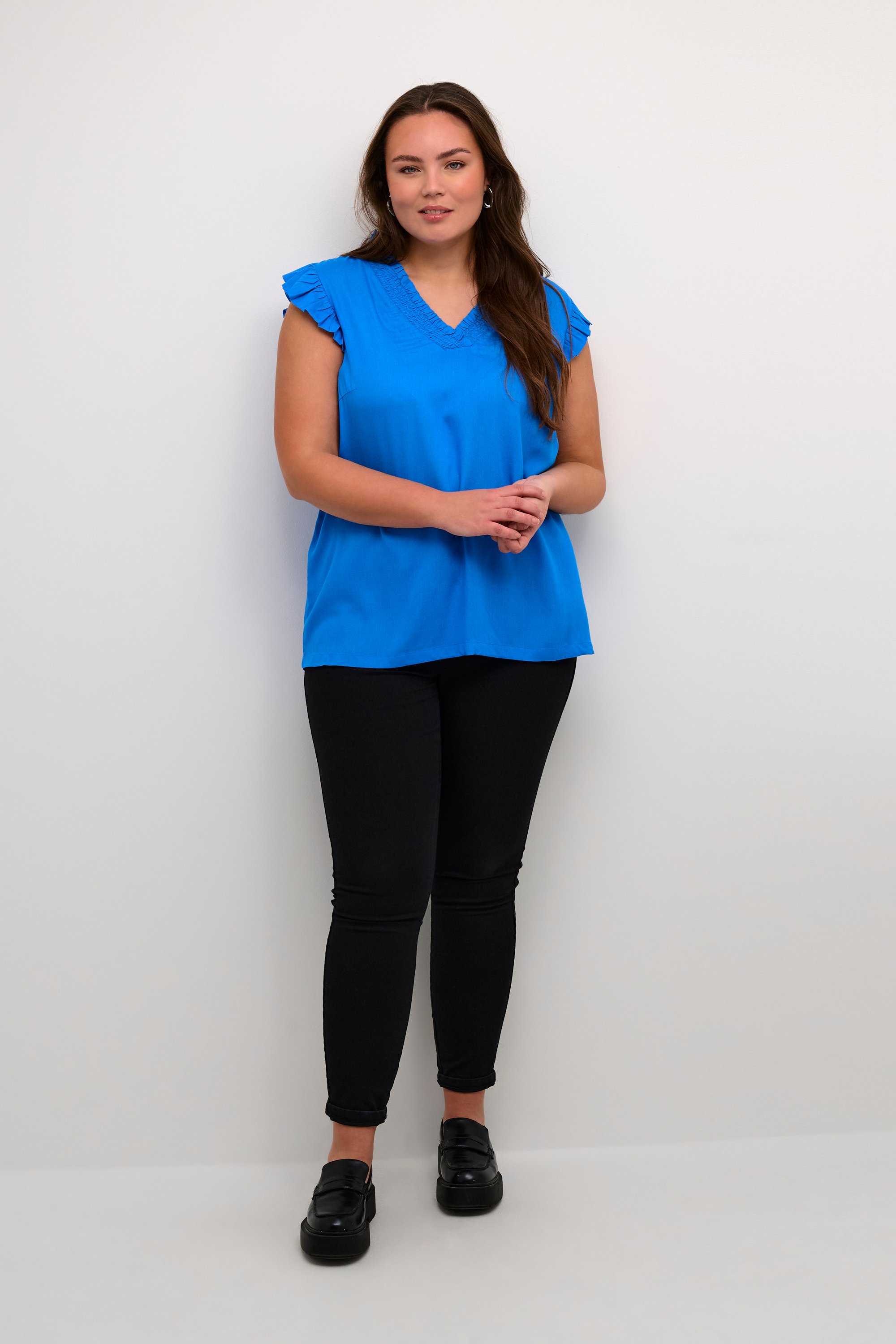 Ärmellose Bluse Regular fit French Blue