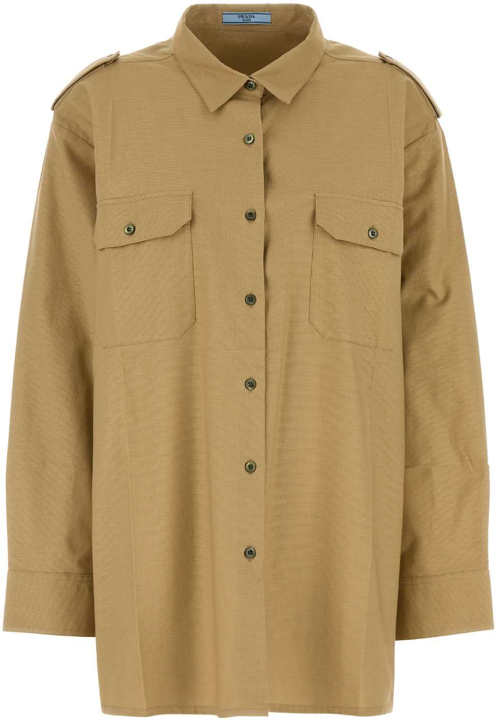 Kamel Baumwolle Oversize Hemd