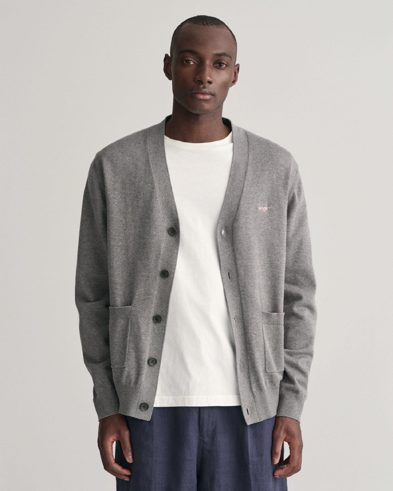 Gant - "Classic" Sweatshirt V-Ausschnitt für Herren (Grau)