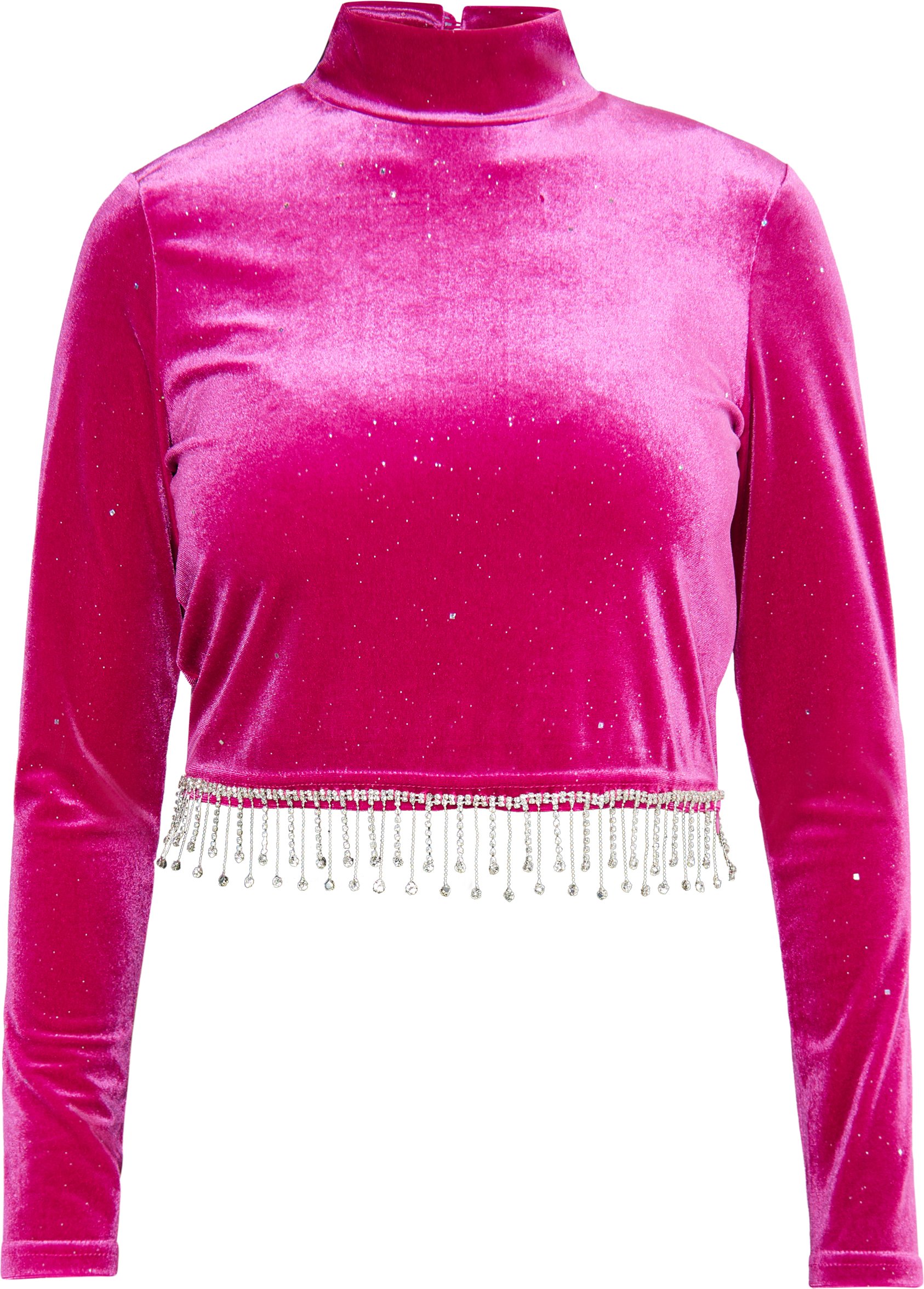 Faina Glitzershirt aus Stretchsamt Damen Rosa