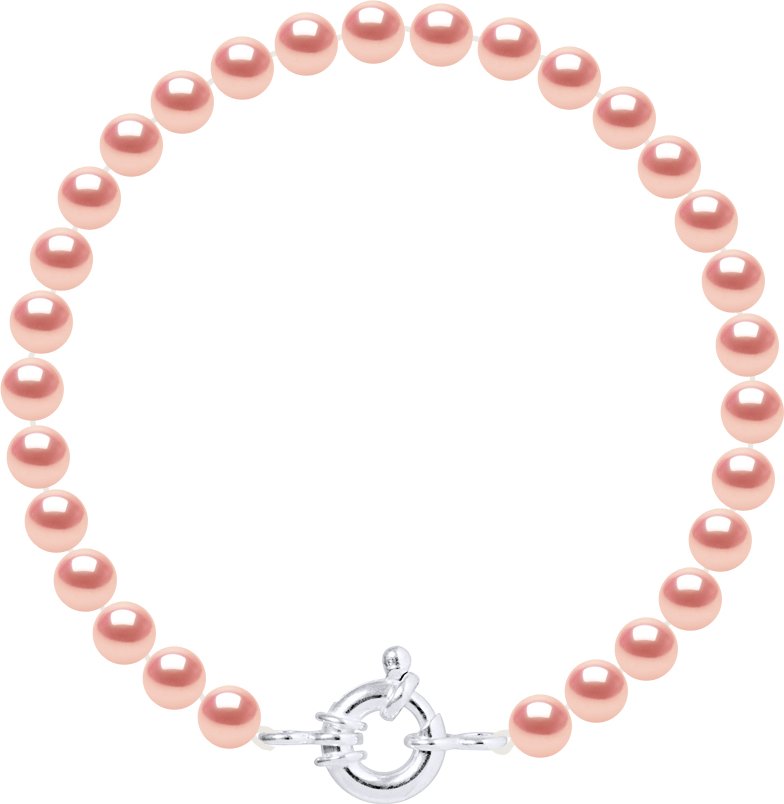 DIADEMA - Armband - Echte Süßwasserperlen - Rosa - Silber