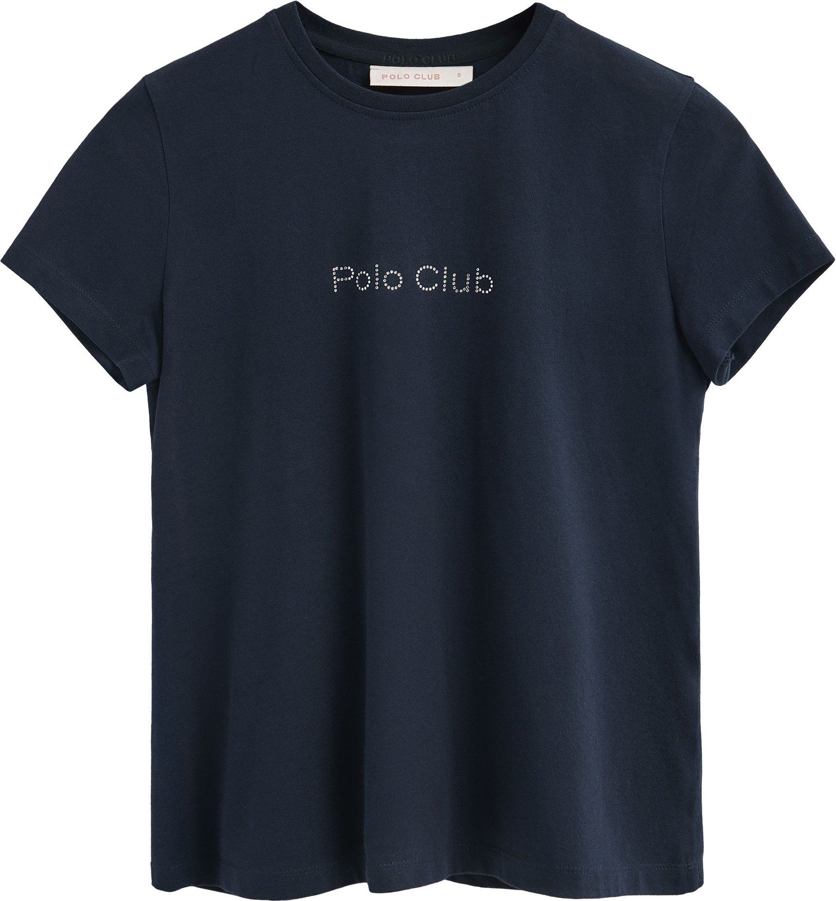 T-Shirt marineblau mit kurzen Ärmeln und glitzerndem Polo Club-Logo