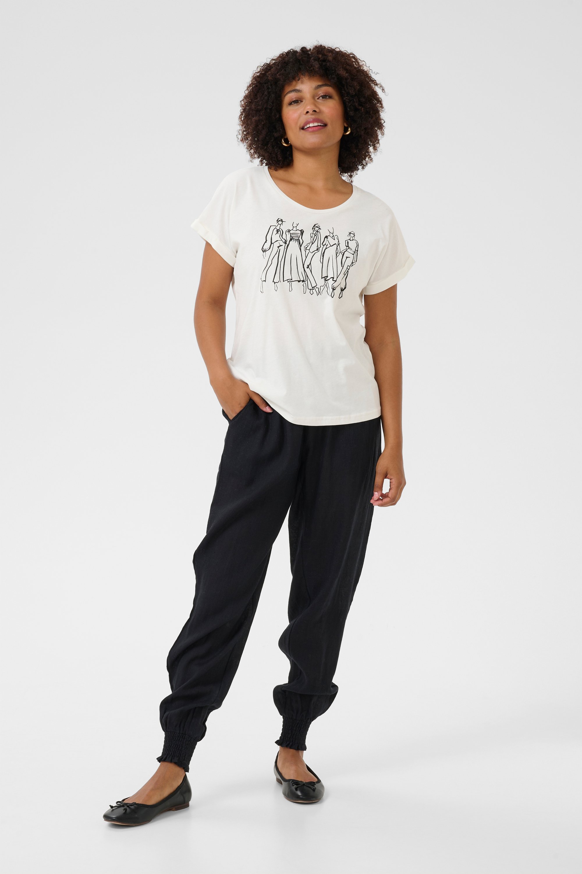 T-shirt Loose fit Black Model Sketch black