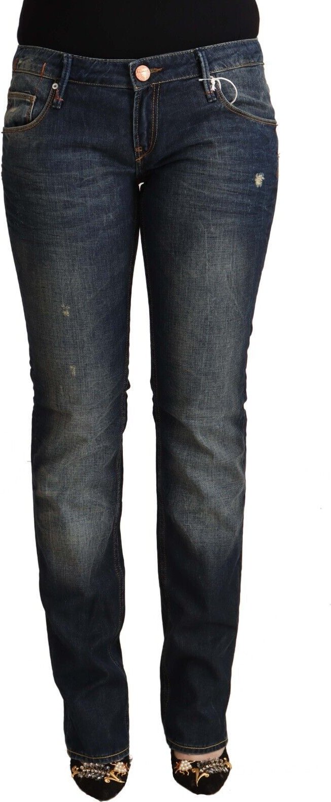 Gerade geschnittene, verwaschene Jeans