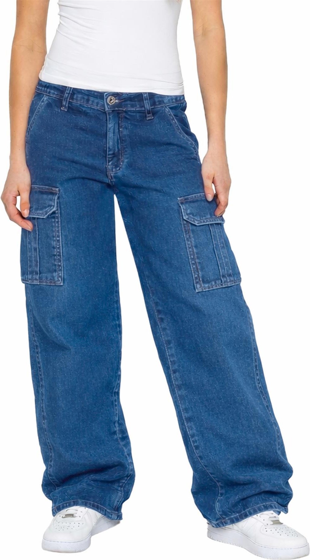 Enzo | Damen Cargo Baggy Jeans