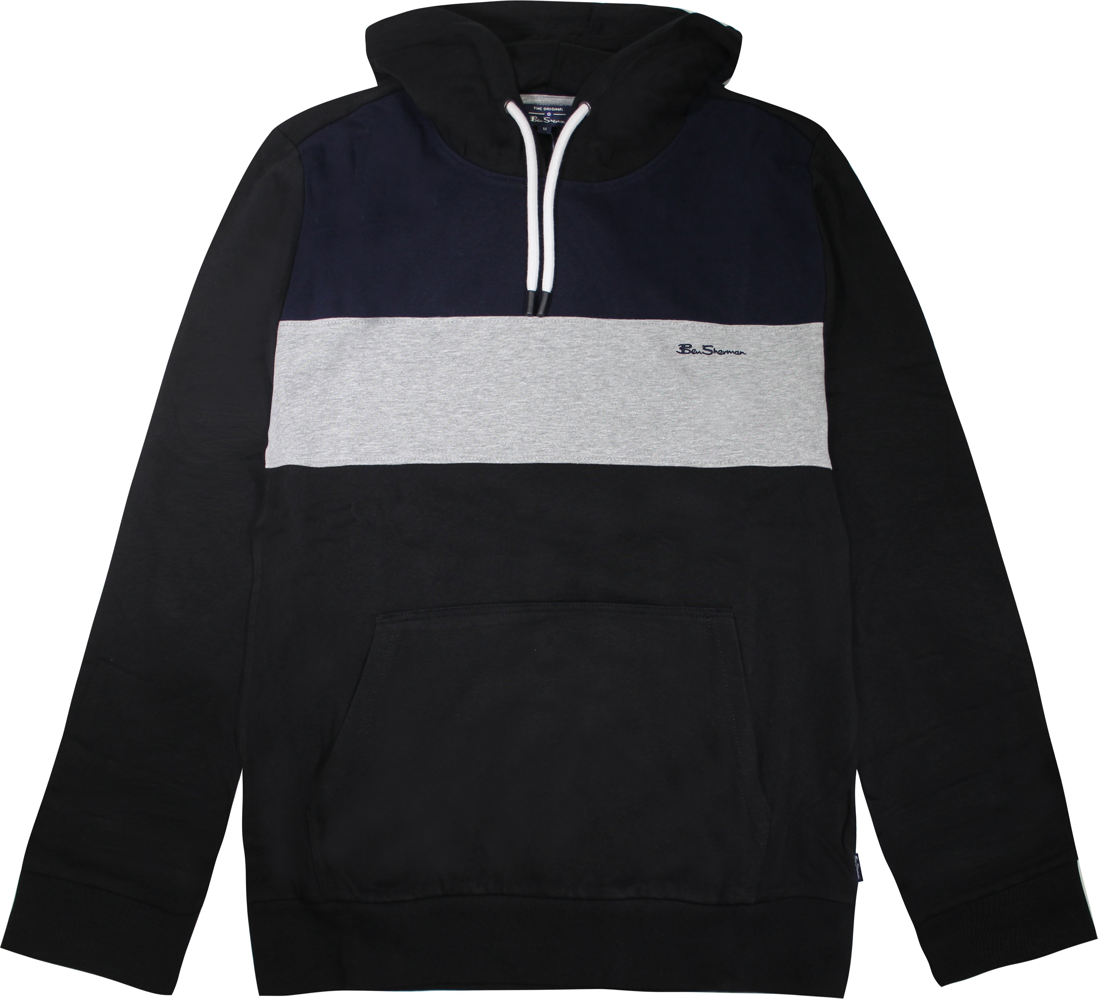 Ben Sherman getäfelte Männer Black Hoodie