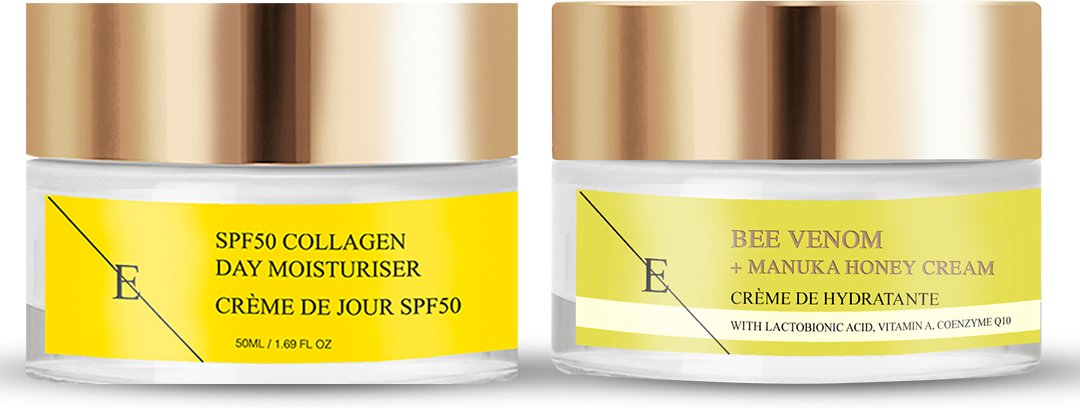 Bienenvenom + Manuka-Honig-Creme 50ml + SPF50 Kollagen Tagescreme 50ml