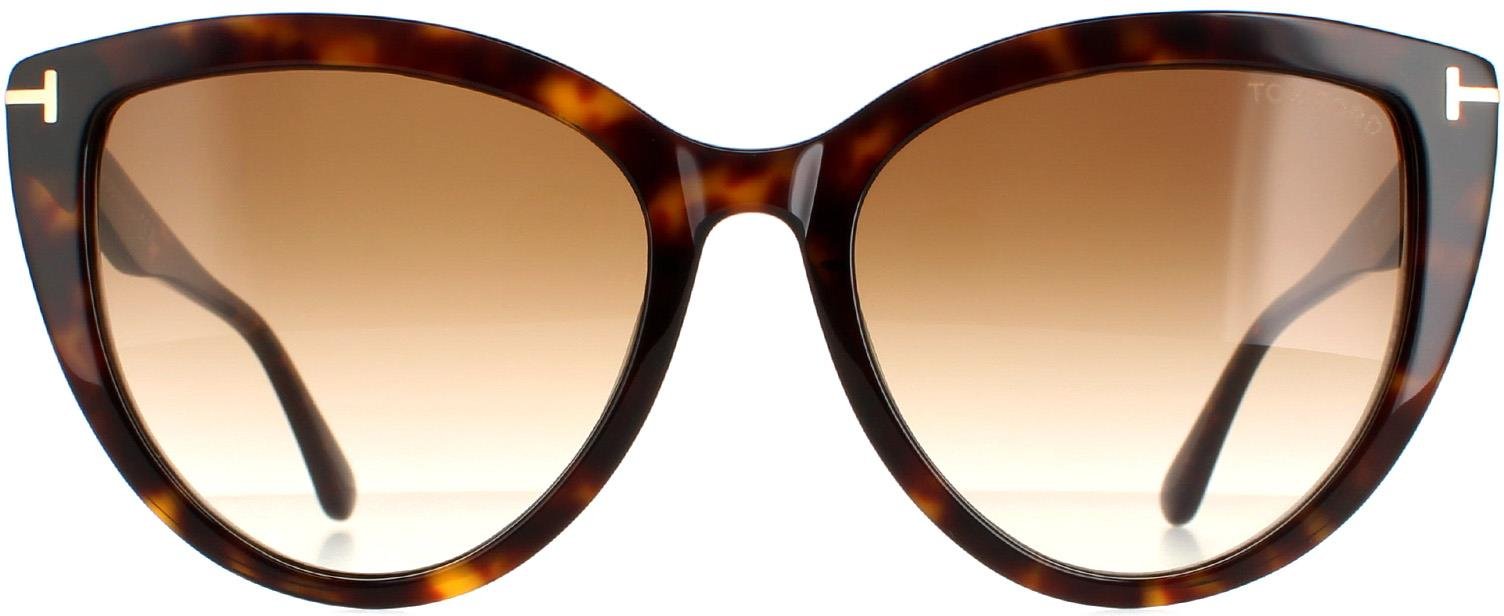 Tom Ford Cat Eye Damen dunkel Havanna braun Gradient Isabella FT0915