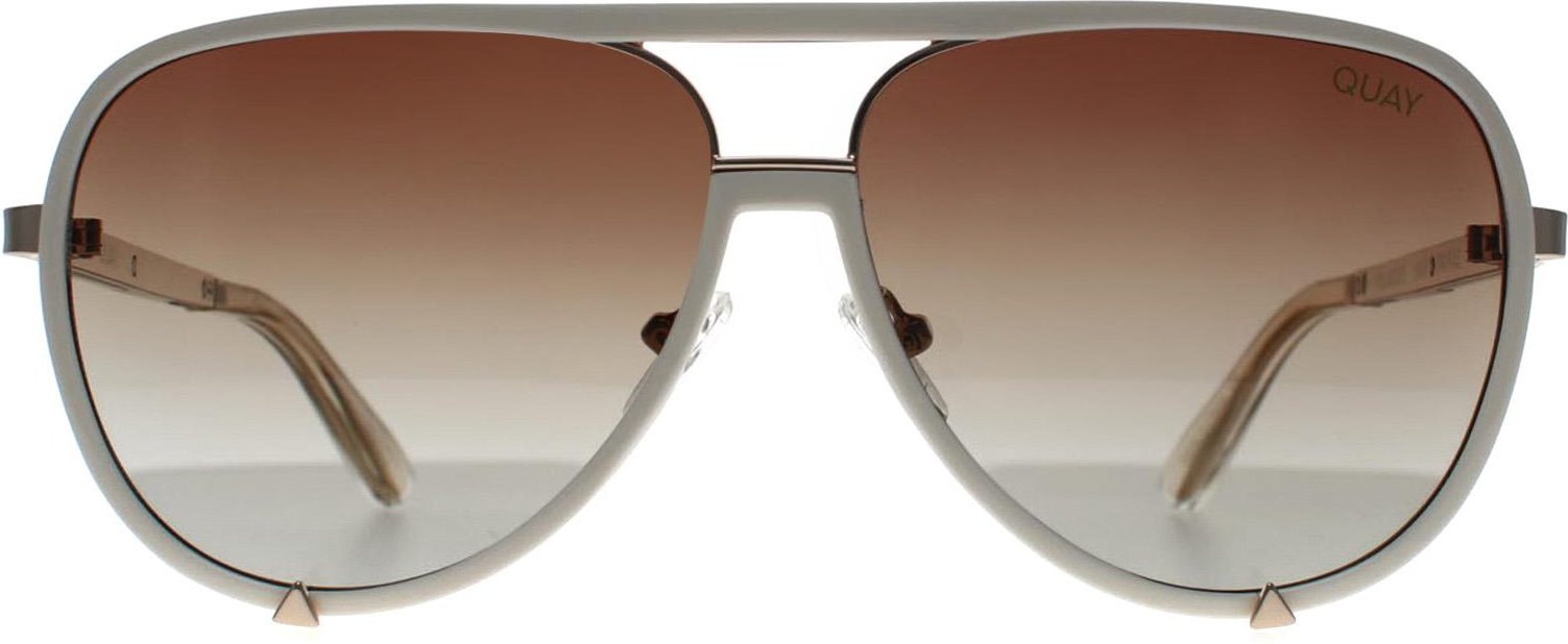 Quay High Profile WHT weiß braun Verlauf Sonnenbrille
