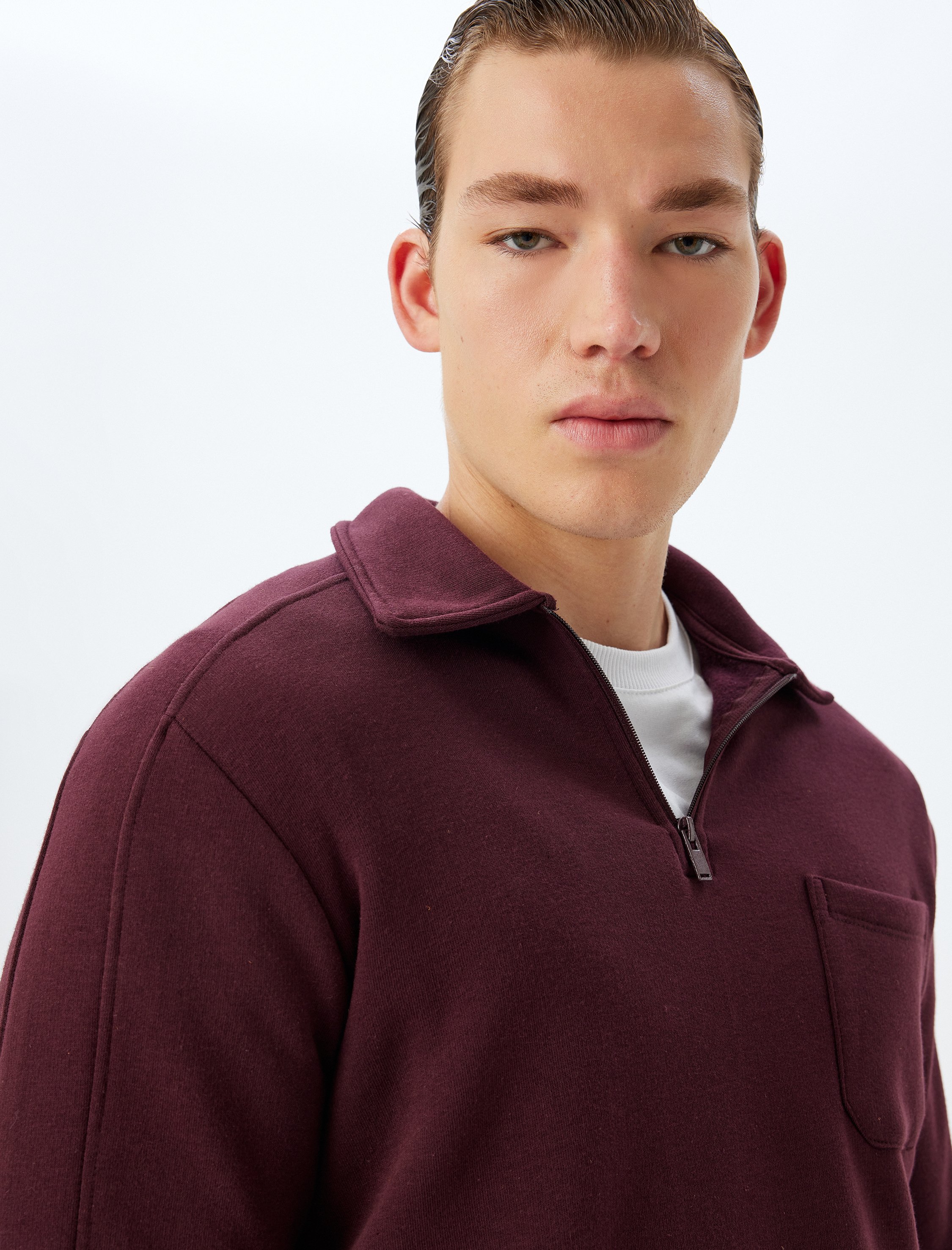 Thumbnail - Koton Sweatshirt Polokragen Mit Taschendetail Sweatshirt
