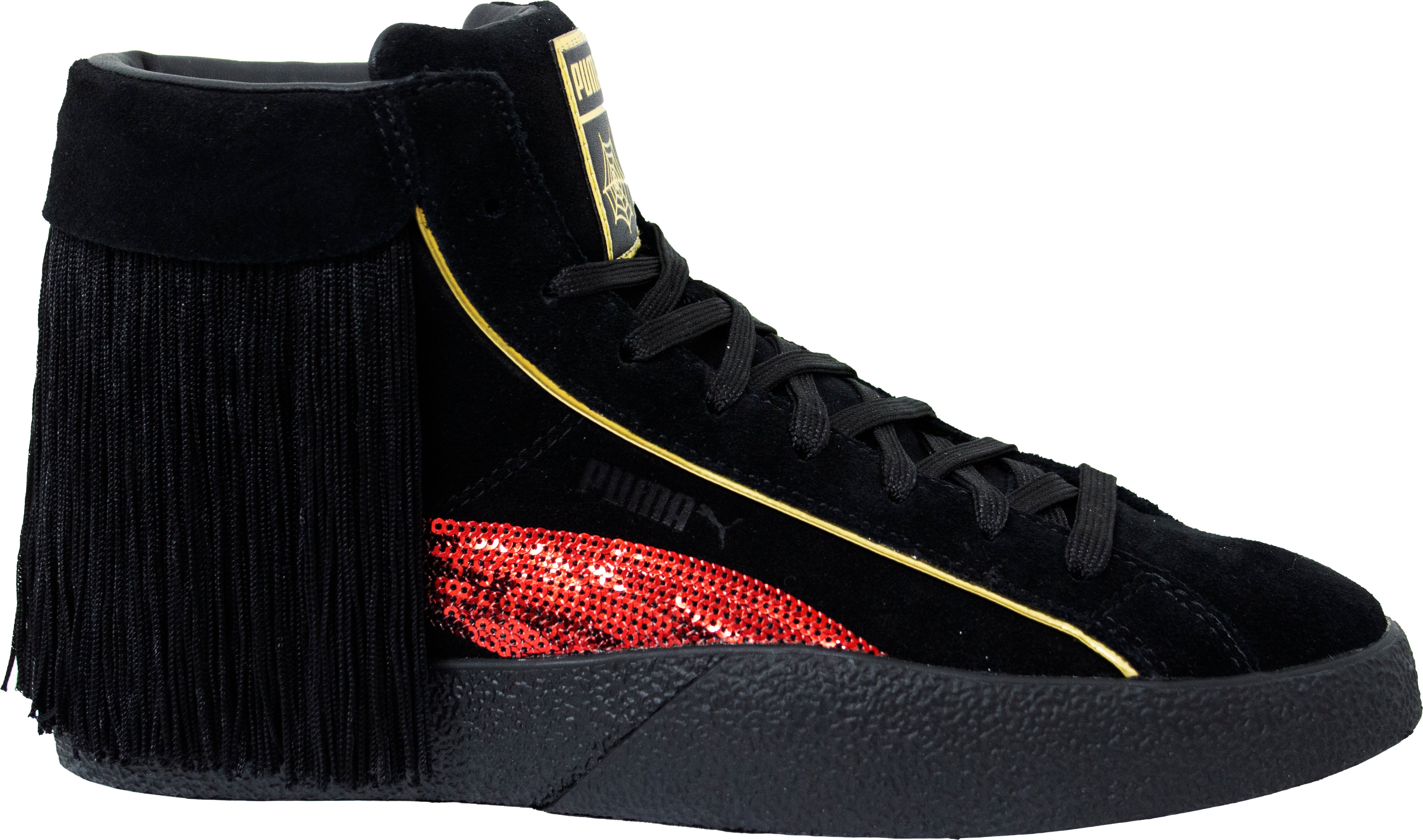 Puma x Liebe Charlotte schwarzes Leder Hi Schnürung Womens Trainer 371405 01