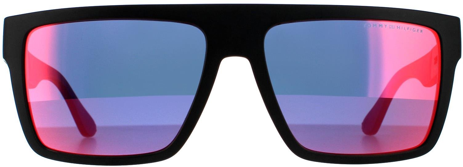 Thumbnail - Tommy Hilfiger Rectangle Mens Matte Black Grey Infrared Sonnenbrillen