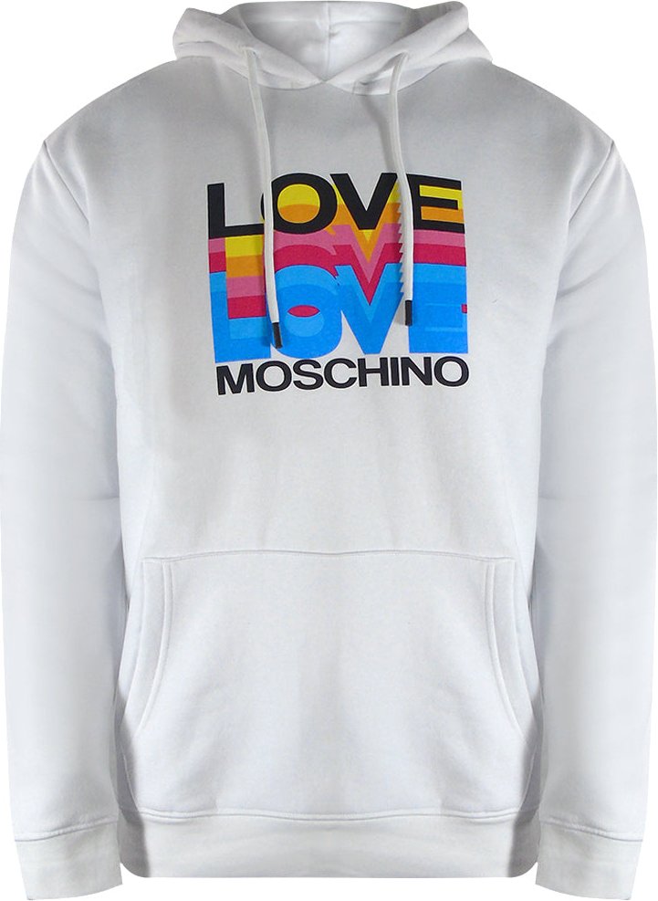 Love Moschino Multi Logo Weißer Hoodie