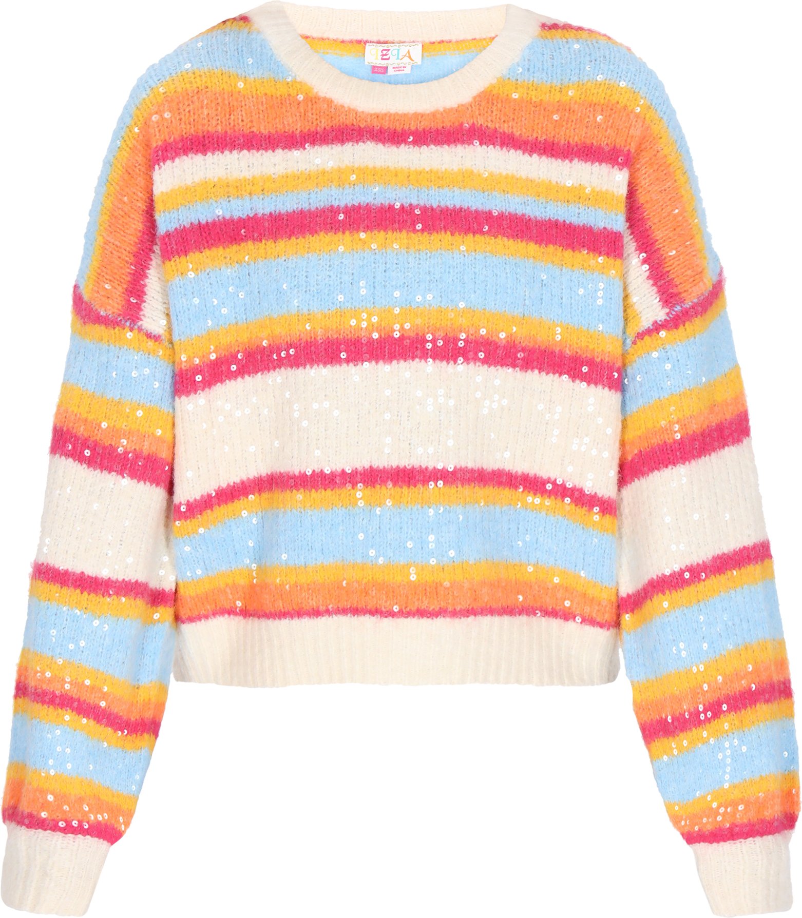 IZIA Pullover Frauen cremeweiß mehrfarbig