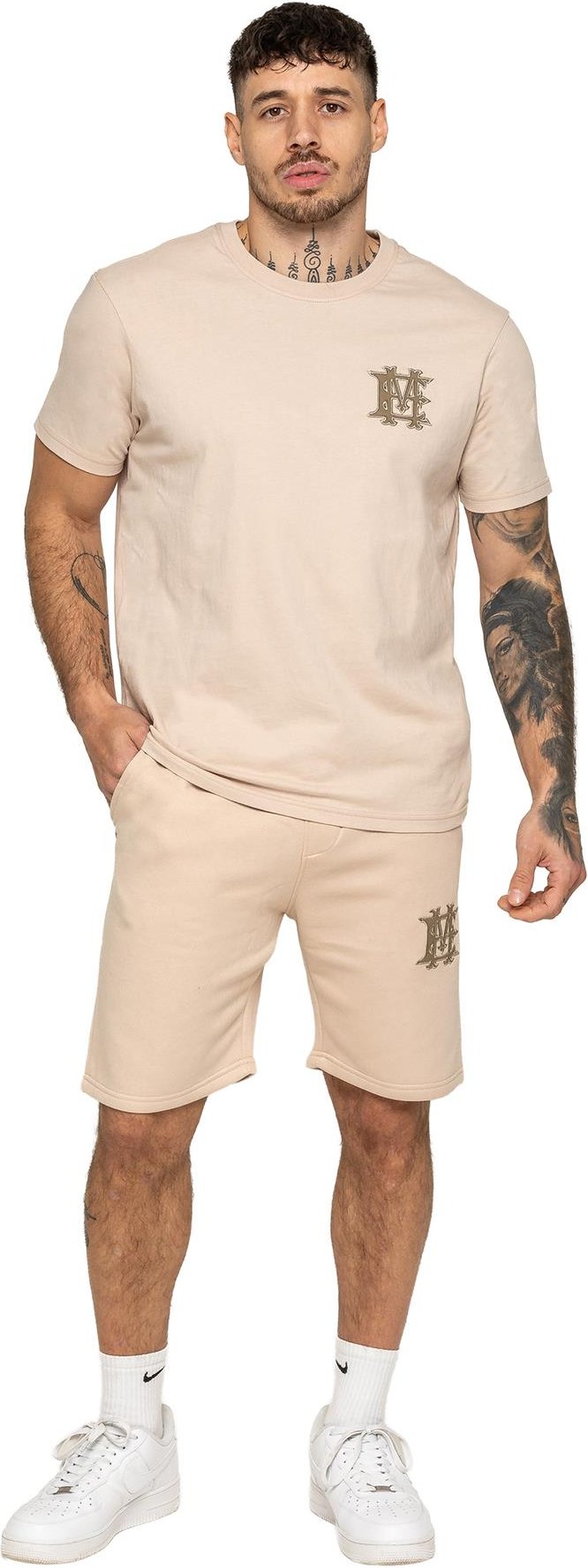 Enzo Milano | Herren Applikationsemblem T-Shirt & Shorts Set