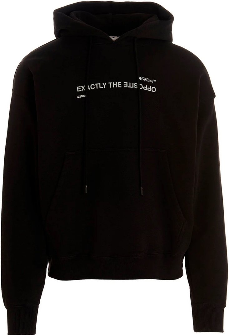 Off-White Spiral Opposite Skate Fit Schwarzer Kapuzenpullover