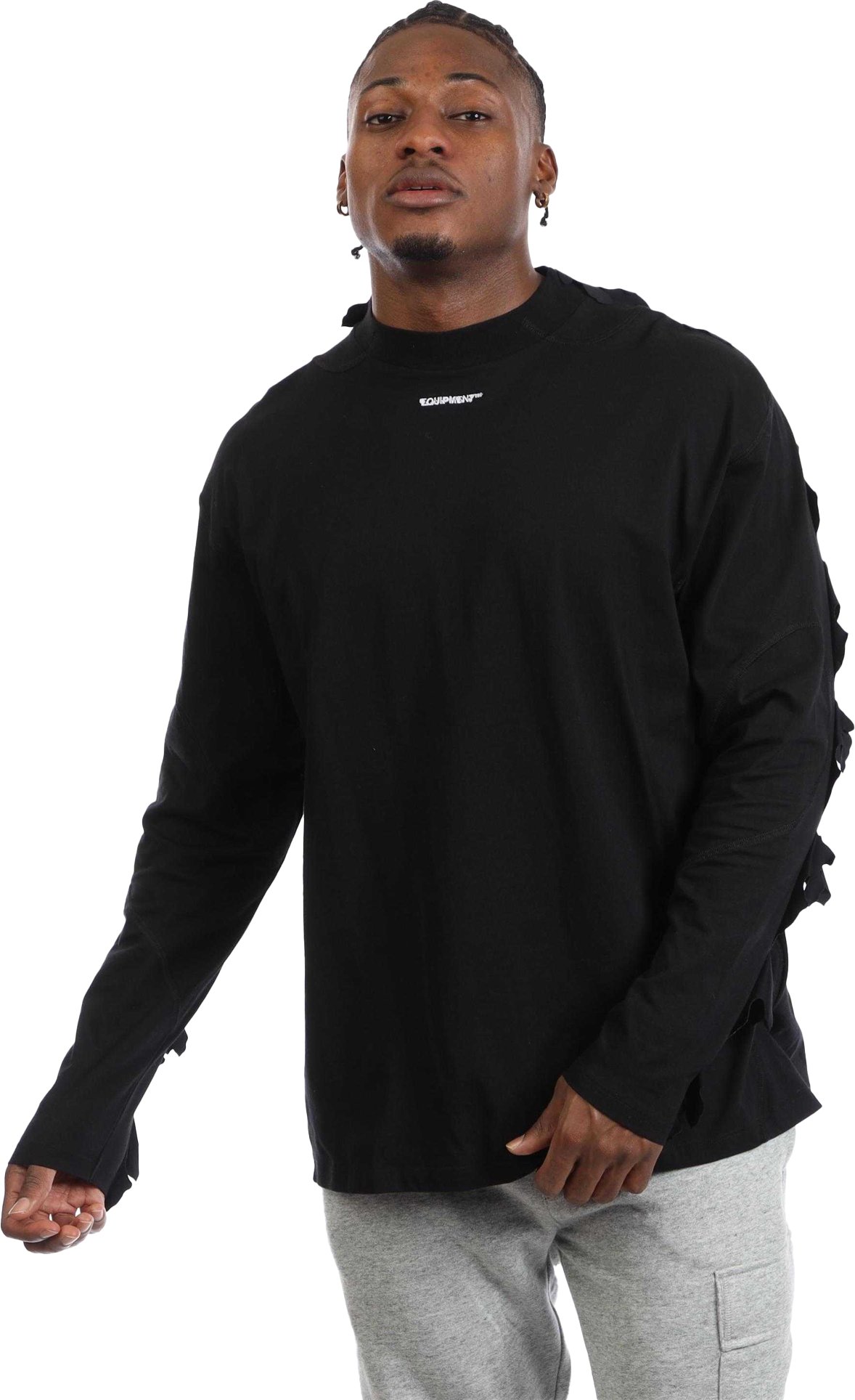 Off White - "Post Archive Faction" T-Shirt für Herren, Langärmlig (Schwarz)