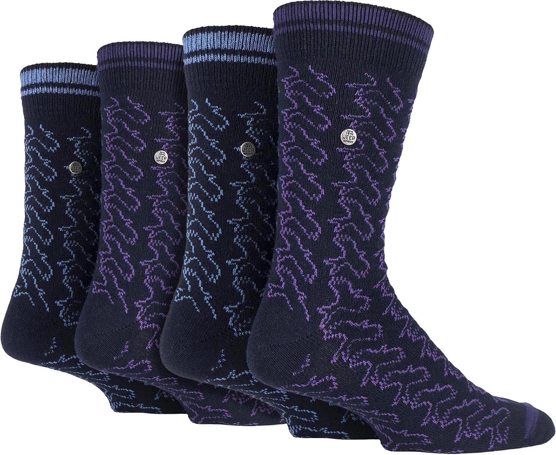 4er-Pack Herren Baumwollanz socks | Spirit Square Stricksocken