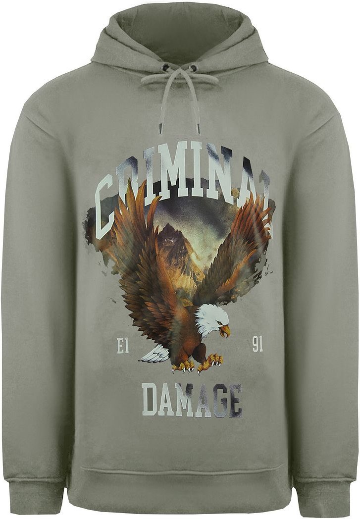 Kriminalschaden Eagle Mens Grey Hoodie