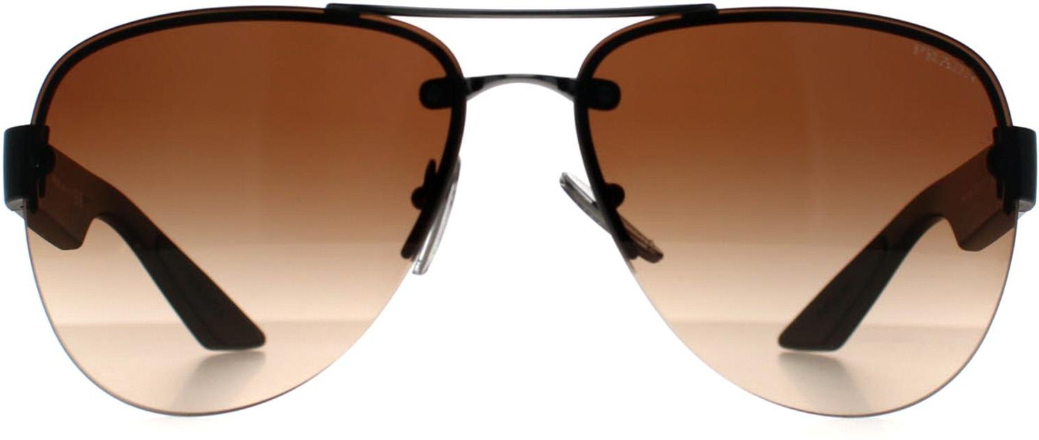 Prada Sport PS55YS 5AV02P Sonnenbrille mit Farbverlauf in Gunmetal Braun
