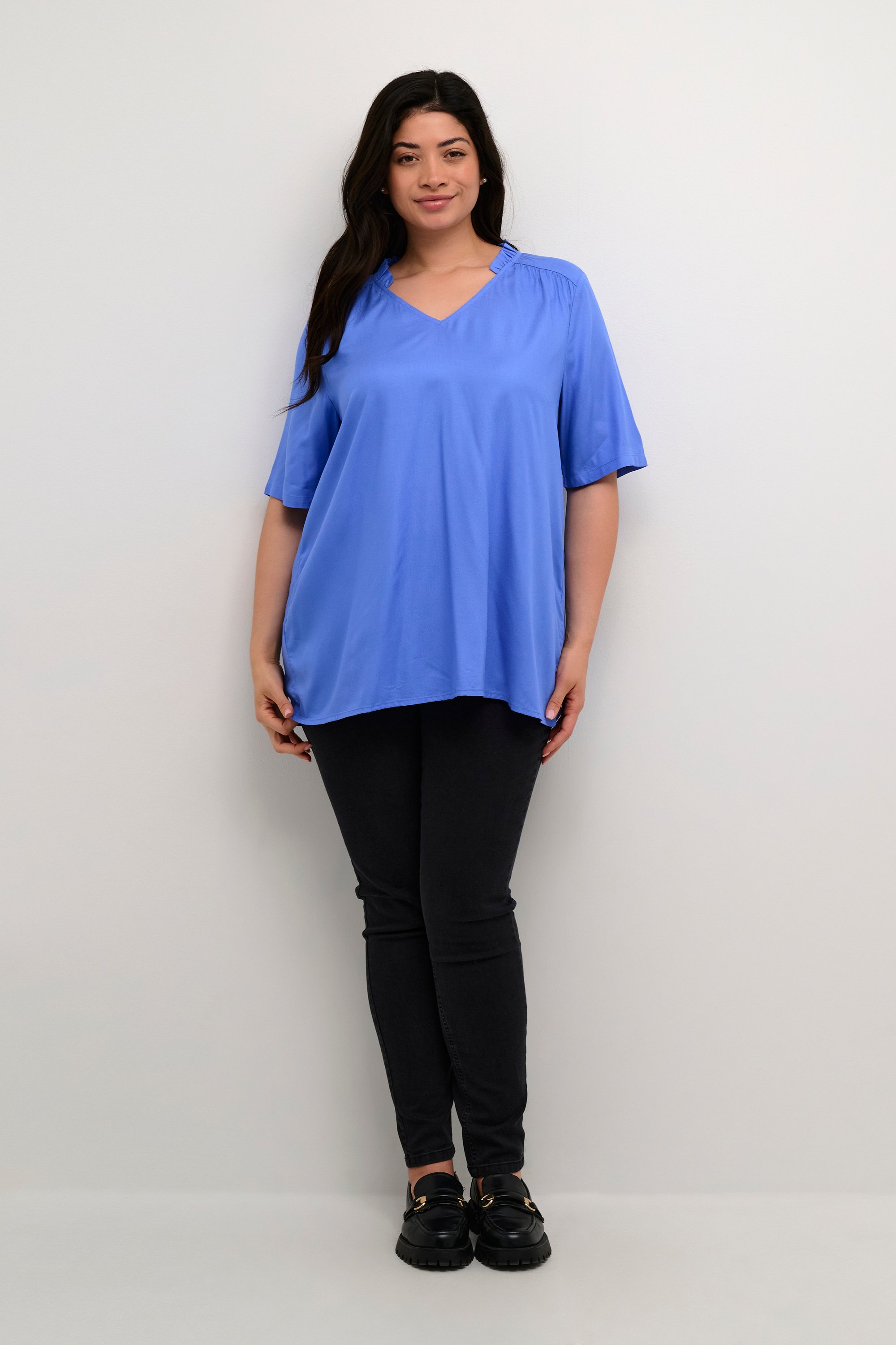 Kurzarm-Bluse A-shape Ultramarine blue