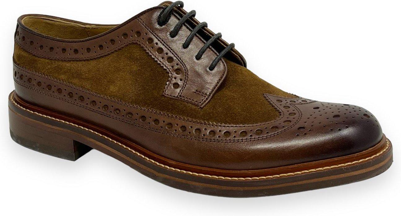 Chapman & Moore Longwing Brogue Leder/Suede Herren Mahagoni/Tabak Schuhe