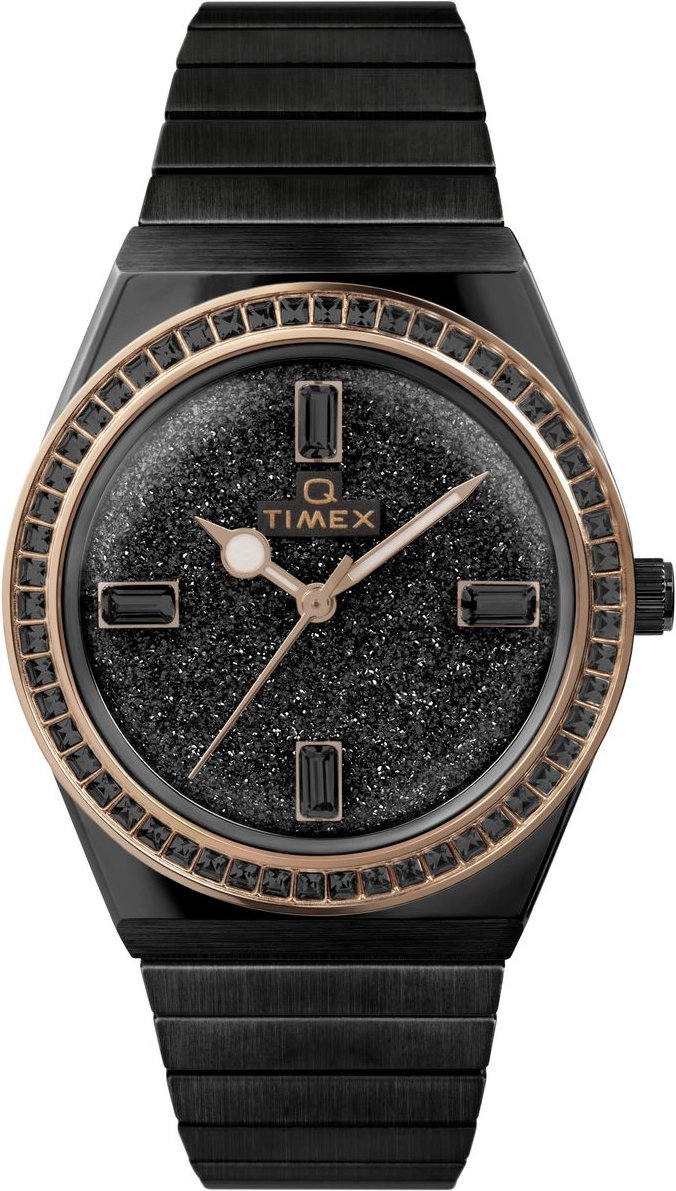 Timex Q Neuauflage Damen Schwarz Uhr TW2W10600