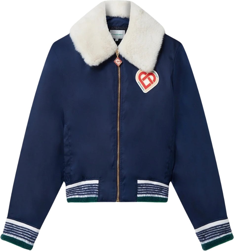 Casablanca Nylon-bomberjacken, Marineblau