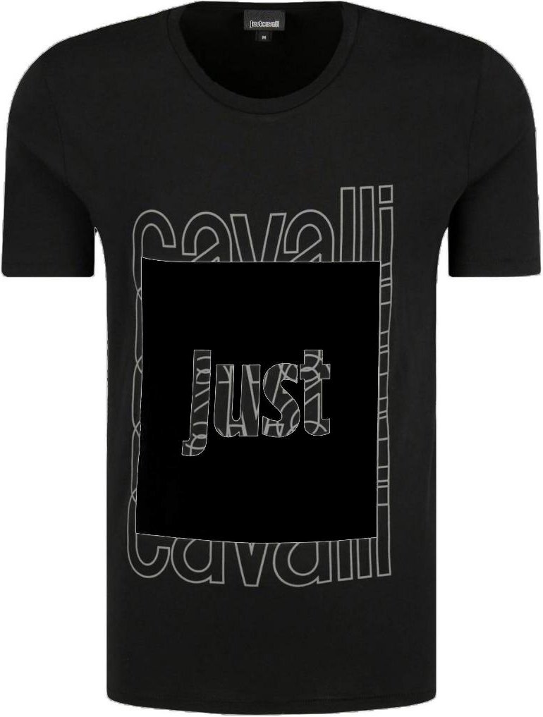 Just Cavalli Box Logo Schwarzes T-Shirt